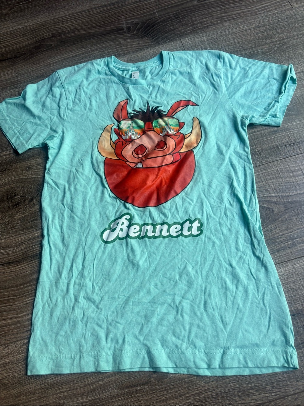 Bennett Light Blue Short-Sleeve Disney Pumba Graphic Tee